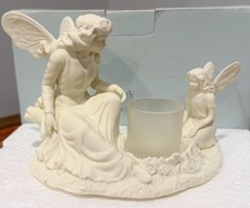 PartyLite P7627 Ariana's Garden Fairy Votive Holder Ivory Bisque Porcelain picture