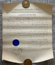 RARE 1910 PRESIDENT WILLIAM HOWARD TAFT SIGNED Military Document Autographed USN picture