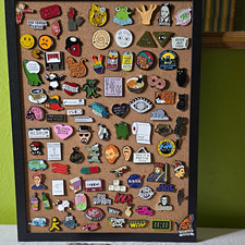 Assorted Enamelled Metal Lapel Pin Lot, Multicolor Mixed Themes, Pin Backs picture