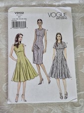Vogue V9102 Sewing Pattern Dress Misses Petite Bias Flared Sheath Sz 14-22 UNCUT picture