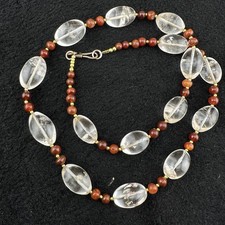 Himalayan Indo Tibetan Crystal Quartz And Carnelian Amulet Necklace picture
