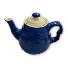 Vintage MCM Cobalt Blue Oxford Stoneware Teapot w/Lid - pristine condition picture