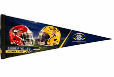 2022 LSU Tigers VS Georgia Bulldogs SEC Championship Dueling Helmet 12X30 NWT picture
