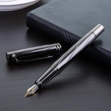 New Simple Metal Business Fountain Pen Writing Stationery Gifts Fine Nib 0.5mm picture