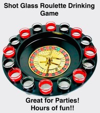 Roulette Drinking Game 16 Shot Glasses Party Novelty Gambling Fun Entertainment picture