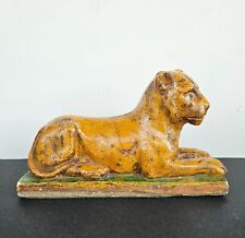 Vintage Italy Majolica Ceramic Figurine Lion picture