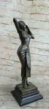 SUPER DEAL Rare Aldo Vitaleh Nude Female Covering Her Body Bronze Sculpture Sale picture