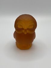 Goebel Orange Crystal Glass Owl Figurine Paperweight Germany With Box picture