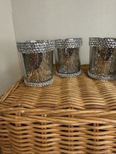 Rhinestone & Mercury Glass Votive Candle Holders Set of 4 picture