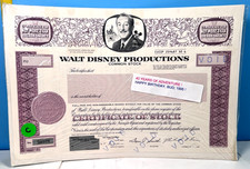 1967 Walt Disney Stock Certificate Sold for Walts Birthday 1995 @ Disneyland picture