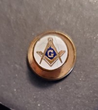 C1900 Enameled Masonic Fraternal Lapin Pin Screw Back picture