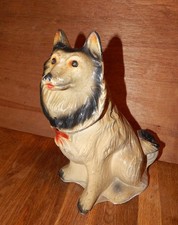 Vintage Primitive Chalkware Lassie Collie Dog Carnival Prize 11” Tall picture