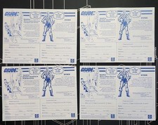 G.I. Joe MANTA & Duke Mail-In Offer Form Original Blue/White 1984 LOT OF 4 picture
