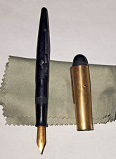 Vintage Eversharp Skyline Fountain Pen 14K Gold Nib Gold Tone Cap Parts Repair picture