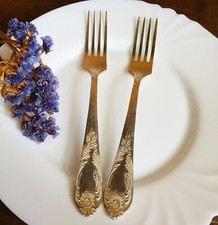 Set of 6 vintage melchior dinner forks, Antique salad fork, Soviet cutlery picture