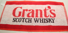 RARE VINTAGE GRANT'S SCOTCH WHISKY - PUB BAR BEER TOWEL BREWERIANA picture