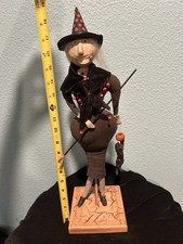 Vintage (2000) Wendy Pulley Halloween Folk Art Witch Doll 20