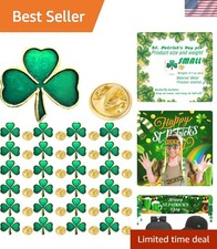 100pc St. Patrick's Day Clover Lapel Pins – Perfect Women's Festive Gift picture
