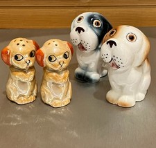 Vintage 2 SETS one CUTE Lusterware Dogs and one GOOGLE EYE Dogs  S & P picture