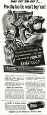 1943 PRO-PHY-LAC-TIC Prolon toothbrush Anthropomorphic Pig Vintage Print Ad picture