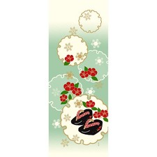 Hamamonyo Illustrated Hand Towel: Camellia and Pokkuri picture