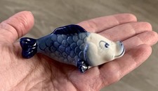 VTG Gzhel Porcelain Figurine Russian Folk Fairy Tale Pike Fish Рыба Щука Гжель picture