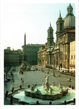 Vintage Piazza Navona Rome Italy Postcard Unposted picture