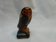 Vintage 1988 ENESCO Miniature Owl Figurine Hand Painted Pottery 1 7/8