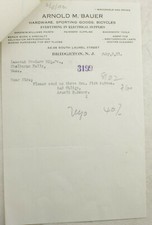 1931 Lamson Goodnow Arnold M Bauer Bridgeton NJ Fish Knife Ephemera P1345D picture