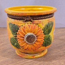 Vtg Ardco Dallas Pottery Sunflower Planter 1960s Mid Century Ceramic Pot Japan picture