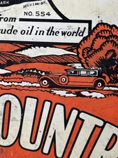 Antique Original RARE Sears Cross-Country Slim One Gallon Motor Oil Can Graphic picture