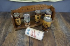 VINTAGE Set 6 ROYAL SHIELD, BLUE RIBBON, WHITE STAR, EATONIA SPICE TINS w/RACK picture