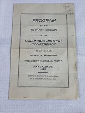 Louisville Mississippi 1925 Columbus District Conference 55th Session Program picture