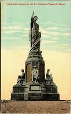 1917 Plymouth Massachusetts National Monument Of Forefathers Vintage  Postcard  picture