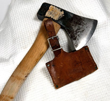 Vintage Genuine Norlund Voyageur Camp Hatchet with Original Leather Sheath picture