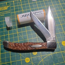 VINTAGE WESTERN USA 062 DELRIN HANDLE FOLDING HUNTER KNIFE. GREAT SNAP picture