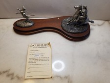 Vintage CHILMARK PEWTER SCULPTURE FIGURINE Don Polland Calf Roper Sculpture-14 picture