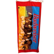 Vintage 1992 Anheuser Busch Budweiser Clydesdale Running Beach Towel picture