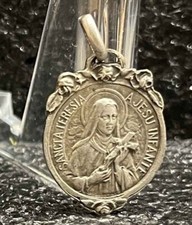 by Lasserre France 1920´ St. Therese of Jesus Infant Flowers Art Nouveau silver picture