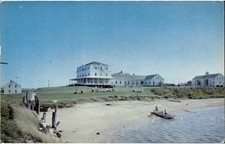 Narragansett Inn Cottages Block Island Rhode Island Chrome Postcard Posted 1954 picture