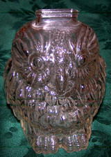 Nice Undamaged Glass Wise Old Owl Coin Bank picture