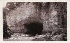 RPPC Entrance to Cave in Rock State Park Cave in Rock Illinois Photo Postcard F5 picture