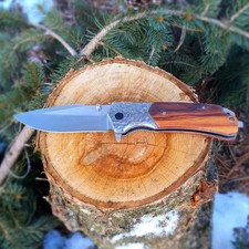Handcrafted Wood Handle Folding Pocket Knife (3 Variations) picture