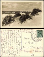 Postcard Sylt island Sylt dunes 1952 stamp Hapag seaside resort service picture