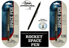 Two (2) New Fisher Space Pens #SPR84 / Black Rocket Pens With Black Ink picture