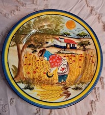 Vintage Hand-painted Portuguese Redware Pottery House Olaria Polido & Filho picture