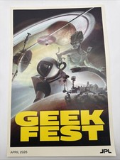 NASA JPL Geek Fest 2026 Poster Retro Futuristic Sci-Fi Illustration 12” x 18” picture