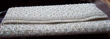 Vintage White Iridescent Beaded & Sequins Purse Evening Bag Clutch picture