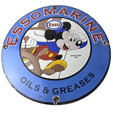 Vintage Esso Gasoline Sign - Mickey Mouse Service Station Porcelain Gas Sign picture