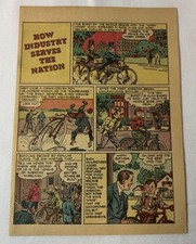 1946 cartoon page ~ STORY OF THE BICYCLE How Industry Serves The Nation picture